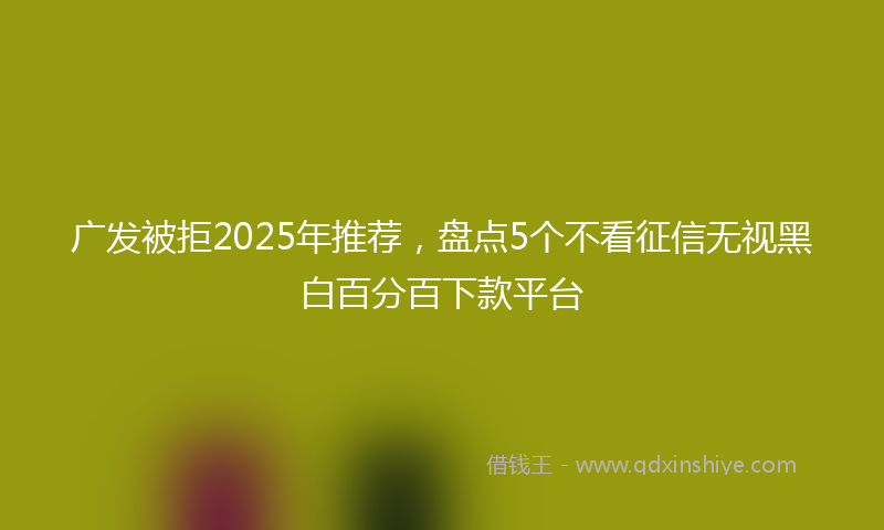 广发被拒2025年推荐，盘点5个不看征信无视黑白百分百下款平台