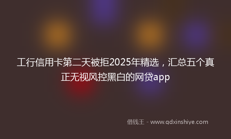工行信用卡第二天被拒2025年精选，汇总五个真正无视风控黑白的网贷app