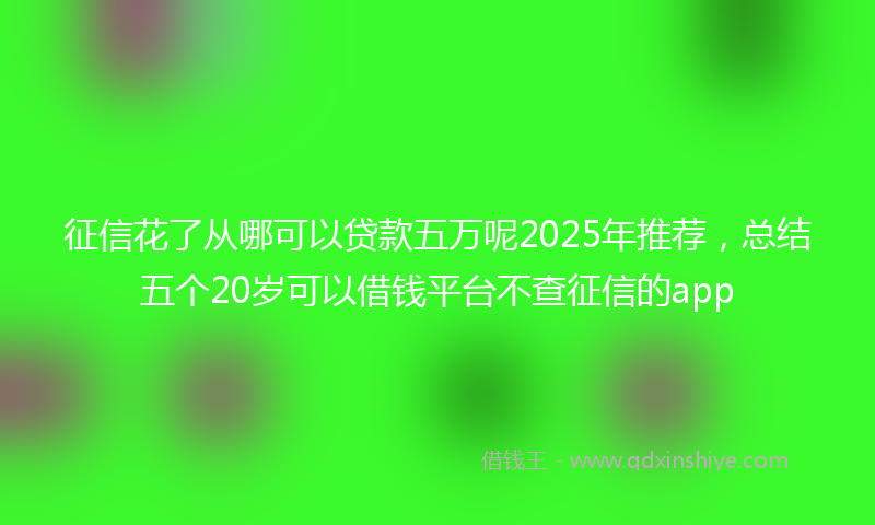 征信花了从哪可以贷款五万呢2025年推荐，总结五个20岁可以借钱平台不查征信的app
