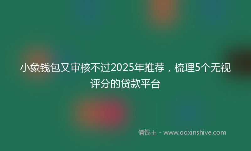 小象钱包又审核不过2025年推荐，梳理5个无视评分的贷款平台