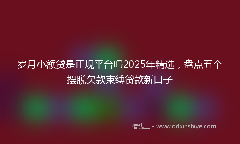 岁月小额贷是正规平台吗2025年精选，盘点五个摆脱欠款束缚贷款新口子