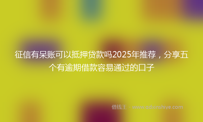 征信有呆账可以抵押贷款吗2025年推荐，分享五个有逾期借款容易通过的口子