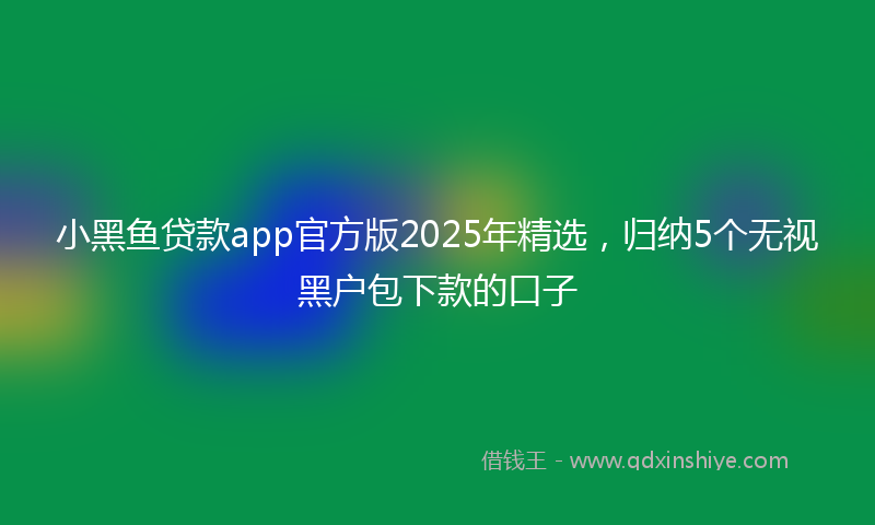 小黑鱼贷款app官方版2025年精选，归纳5个无视黑户包下款的口子