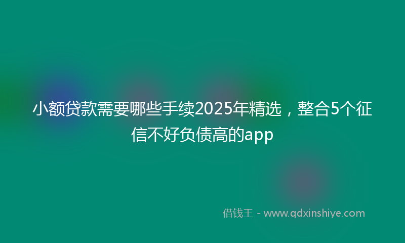 小额贷款需要哪些手续2025年精选，整合5个征信不好负债高的app