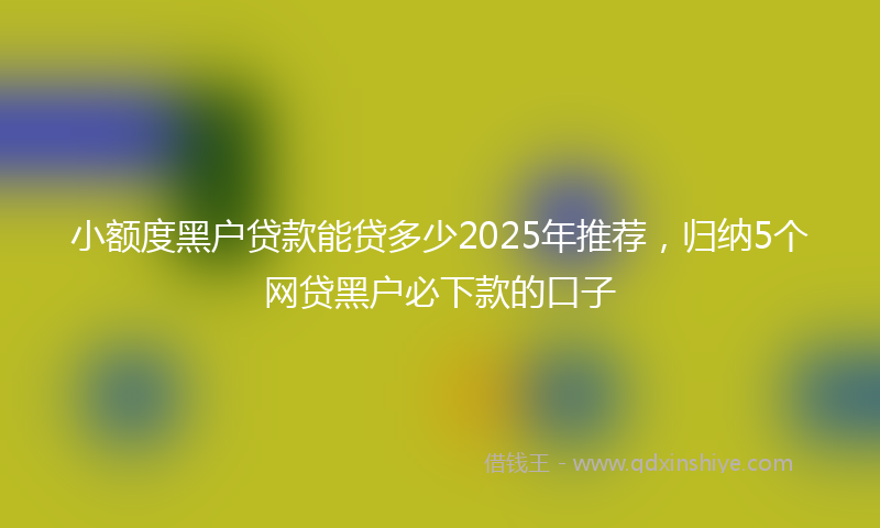 小额度黑户贷款能贷多少2025年推荐，归纳5个网贷黑户必下款的口子