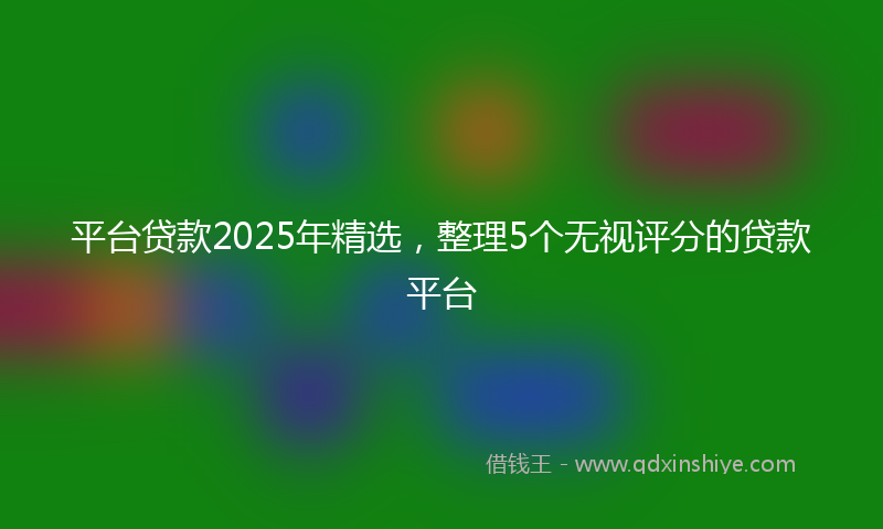 平台贷款2025年精选，整理5个无视评分的贷款平台