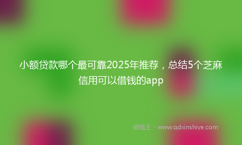 小额贷款哪个最可靠2025年推荐，总结5个芝麻信用可以借钱的app