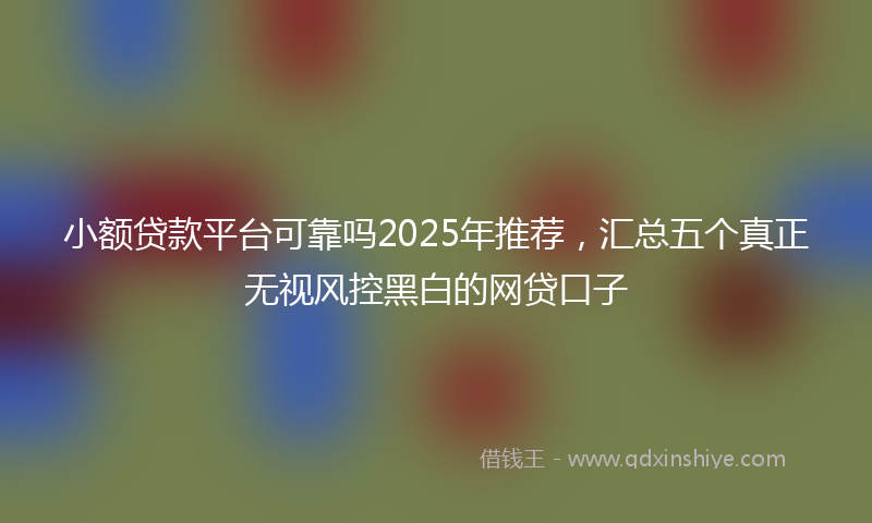 小额贷款平台可靠吗2025年推荐，汇总五个真正无视风控黑白的网贷口子