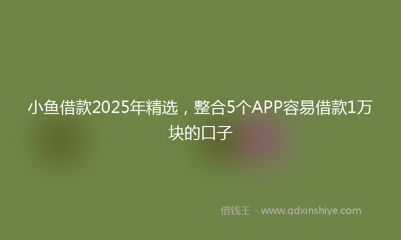 小鱼借款2025年精选，整合5个APP容易借款1万块的口子