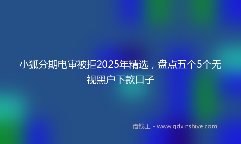 小狐分期电审被拒2025年精选，盘点五个5个无视黑户下款口子