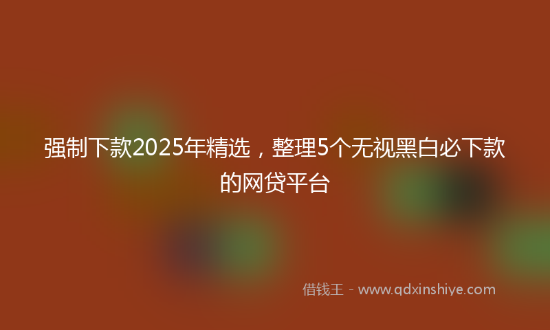 强制下款2025年精选，整理5个无视黑白必下款的网贷平台