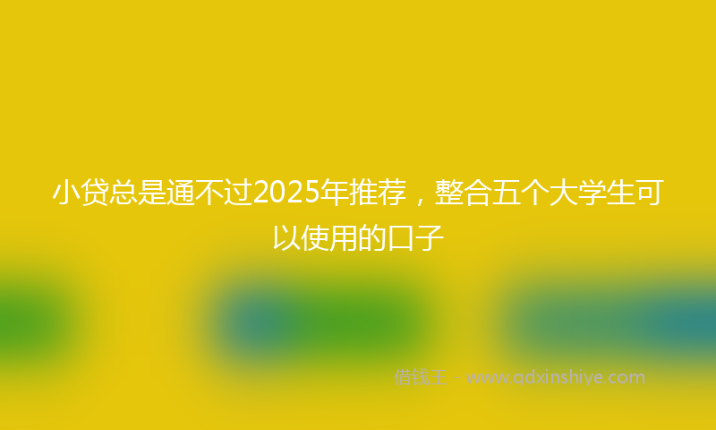 小贷总是通不过2025年推荐，整合五个大学生可以使用的口子