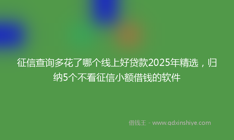 征信查询多花了哪个线上好贷款2025年精选，归纳5个不看征信小额借钱的软件