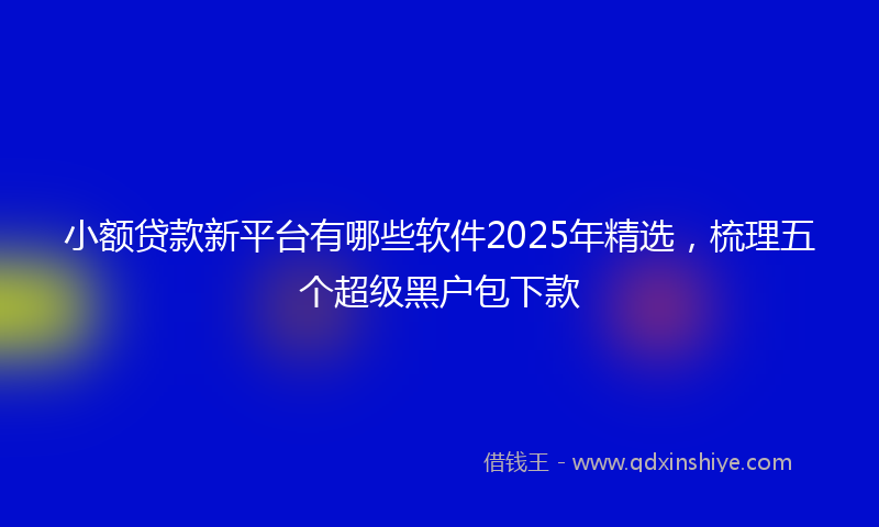 小额贷款新平台有哪些软件2025年精选，梳理五个超级黑户包下款