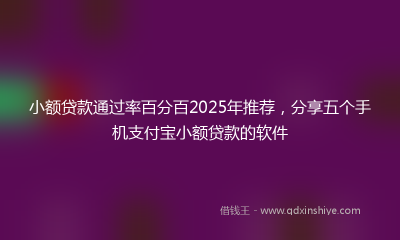 小额贷款通过率百分百2025年推荐，分享五个手机支付宝小额贷款的软件