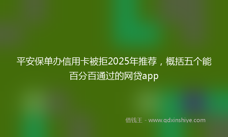 平安保单办信用卡被拒2025年推荐，概括五个能百分百通过的网贷app