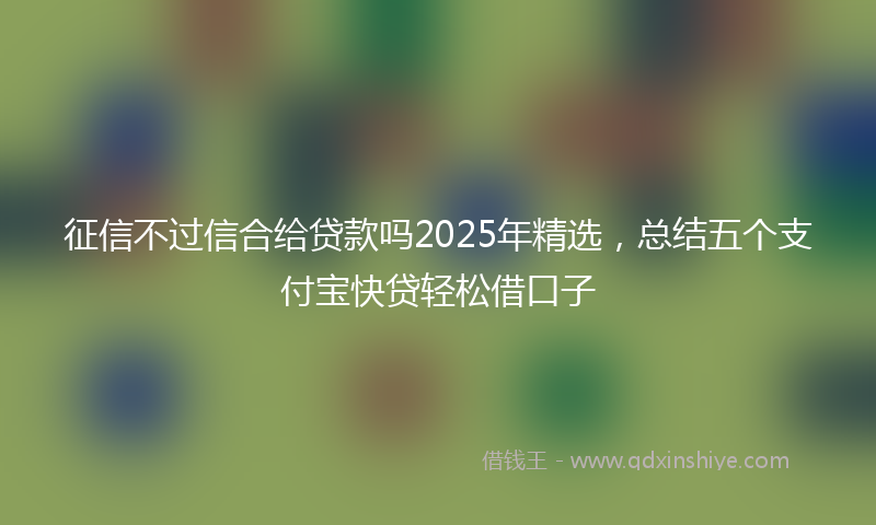 征信不过信合给贷款吗2025年精选，总结五个支付宝快贷轻松借口子