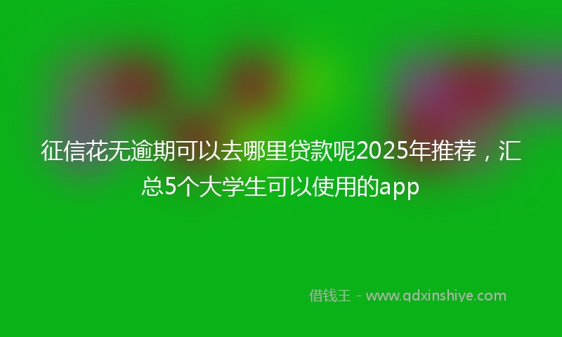 征信花无逾期可以去哪里贷款呢2025年推荐，汇总5个大学生可以使用的app