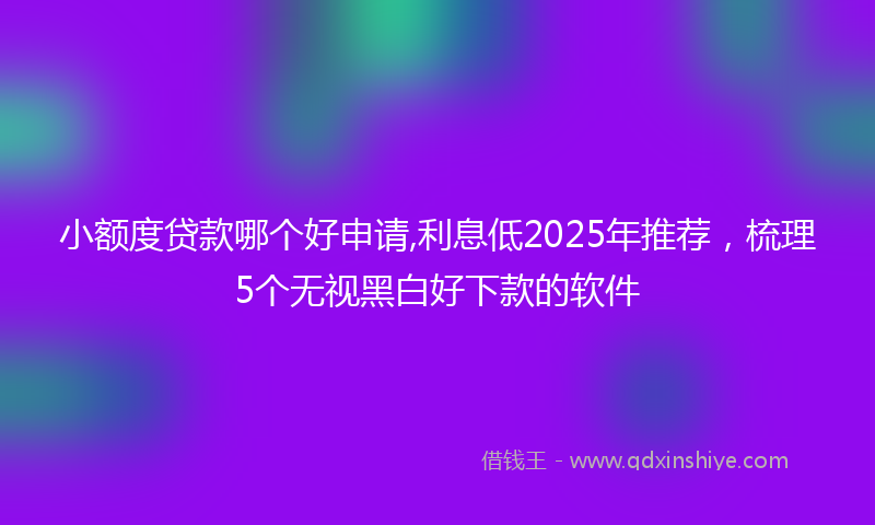 小额度贷款哪个好申请,利息低2025年推荐，梳理5个无视黑白好下款的软件