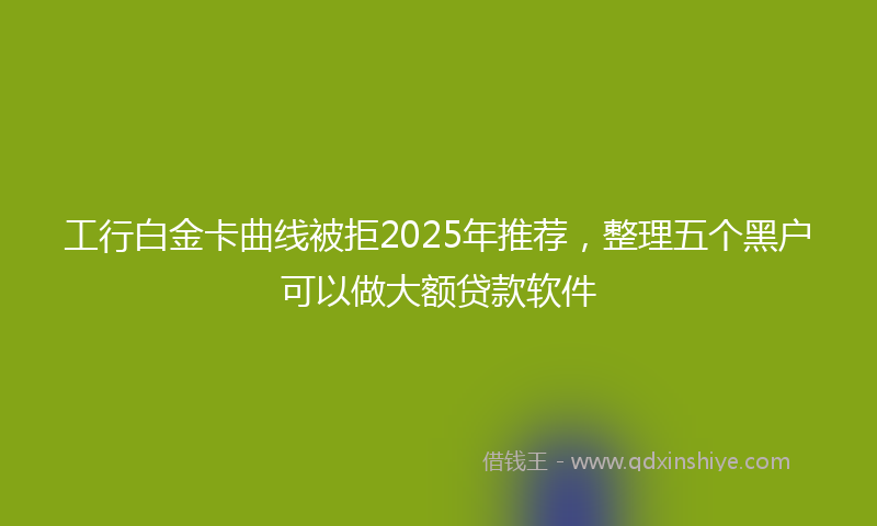工行白金卡曲线被拒2025年推荐，整理五个黑户可以做大额贷款软件