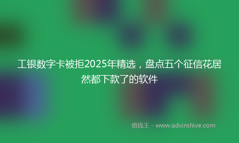工银数字卡被拒2025年精选，盘点五个征信花居然都下款了的软件