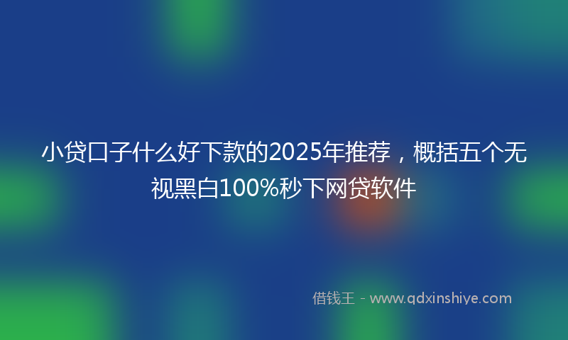小贷口子什么好下款的2025年推荐，概括五个无视黑白100%秒下网贷软件