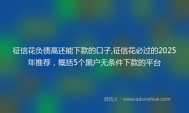 征信花负债高还能下款的口子,征信花必过的2025年推荐，概括5个黑户无条件下款的平台