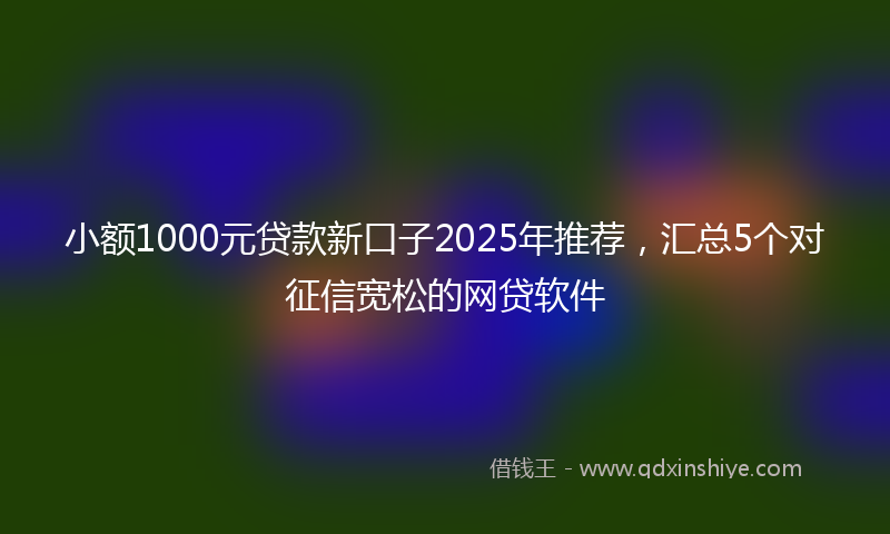 小额1000元贷款新口子2025年推荐，汇总5个对征信宽松的网贷软件