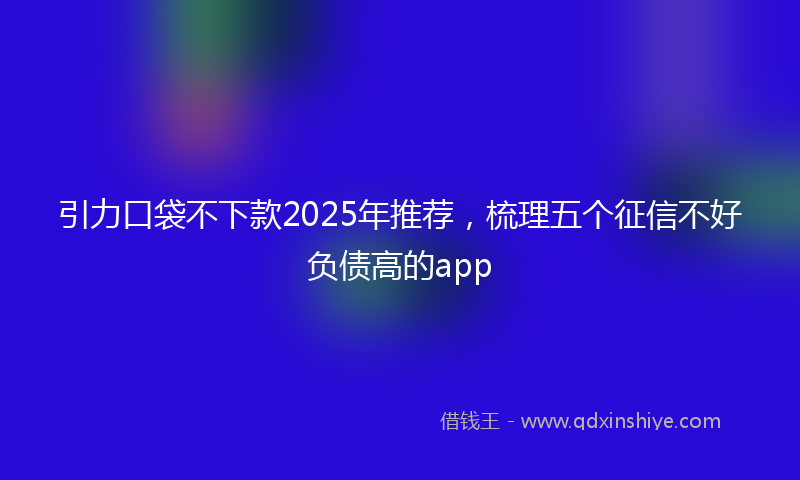 引力口袋不下款2025年推荐，梳理五个征信不好负债高的app