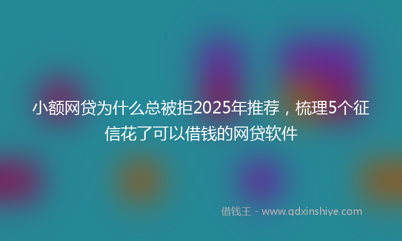 小额网贷为什么总被拒2025年推荐，梳理5个征信花了可以借钱的网贷软件
