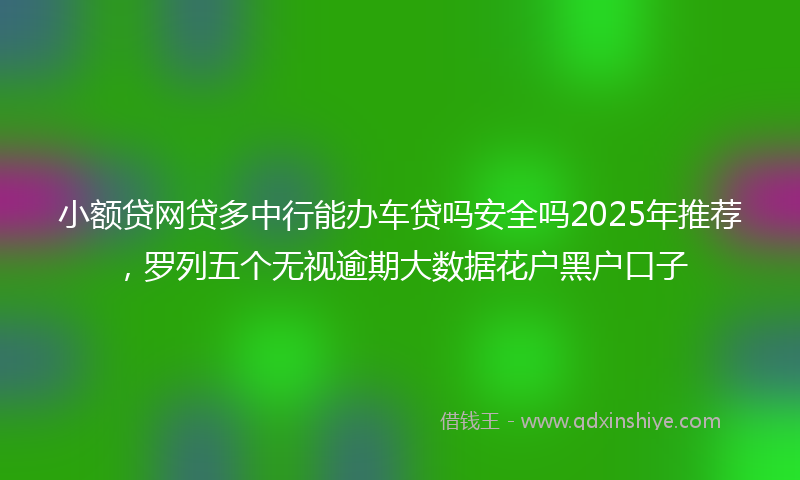 小额贷网贷多中行能办车贷吗安全吗2025年推荐，罗列五个无视逾期大数据花户黑户口子