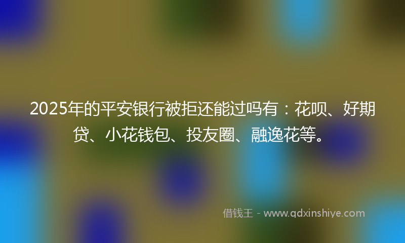 2025年的平安银行被拒还能过吗有：花呗、好期贷、小花钱包、投友圈、融逸花等。