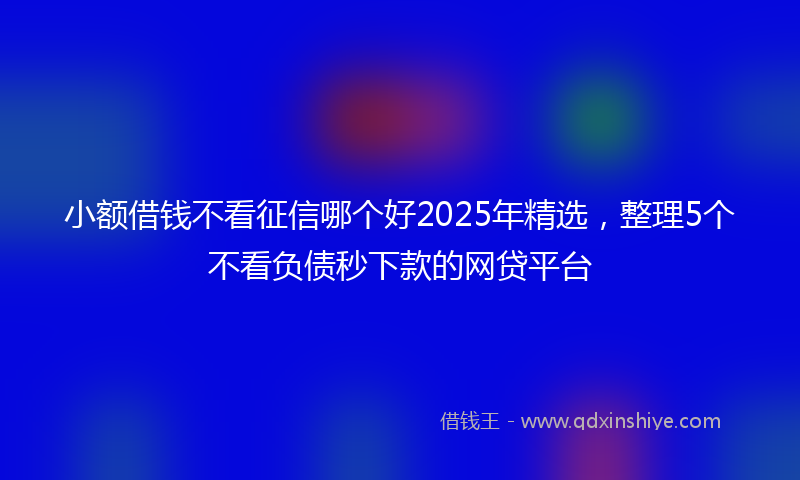 小额借钱不看征信哪个好2025年精选，整理5个不看负债秒下款的网贷平台