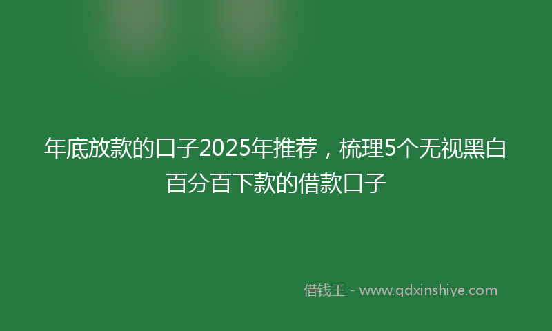 年底放款的口子2025年推荐，梳理5个无视黑白百分百下款的借款口子