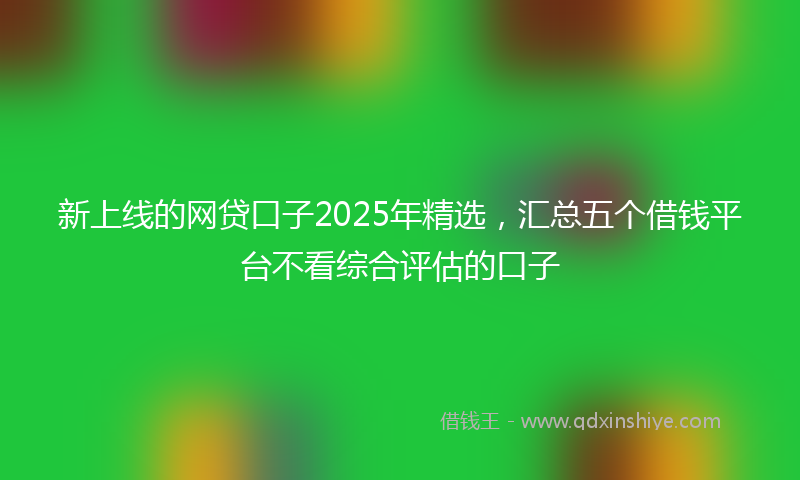新上线的网贷口子2025年精选，汇总五个借钱平台不看综合评估的口子