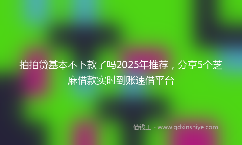 拍拍贷基本不下款了吗2025年推荐，分享5个芝麻借款实时到账速借平台