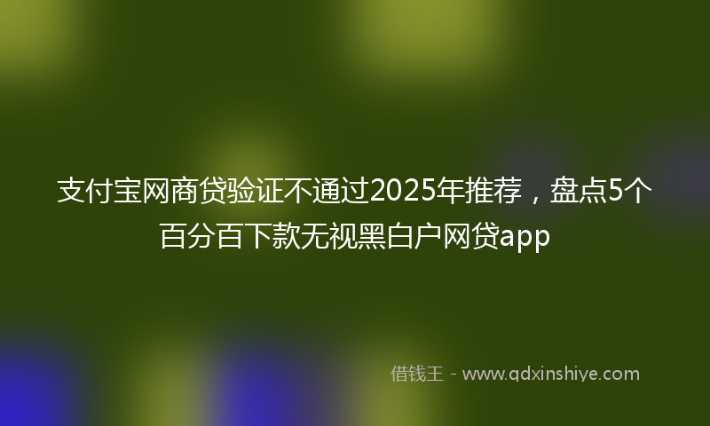 支付宝网商贷验证不通过2025年推荐，盘点5个百分百下款无视黑白户网贷app