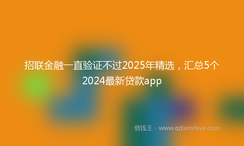 招联金融一直验证不过2025年精选，汇总5个2024最新贷款app