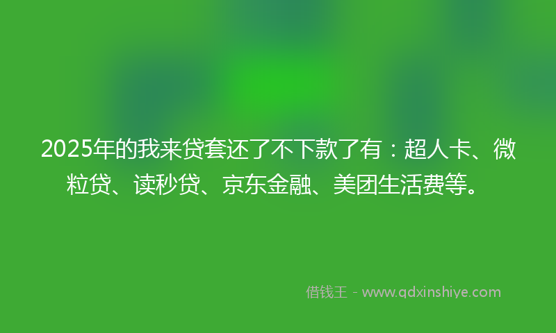 2025年的我来贷套还了不下款了有：超人卡、微粒贷、读秒贷、京东金融、美团生活费等。