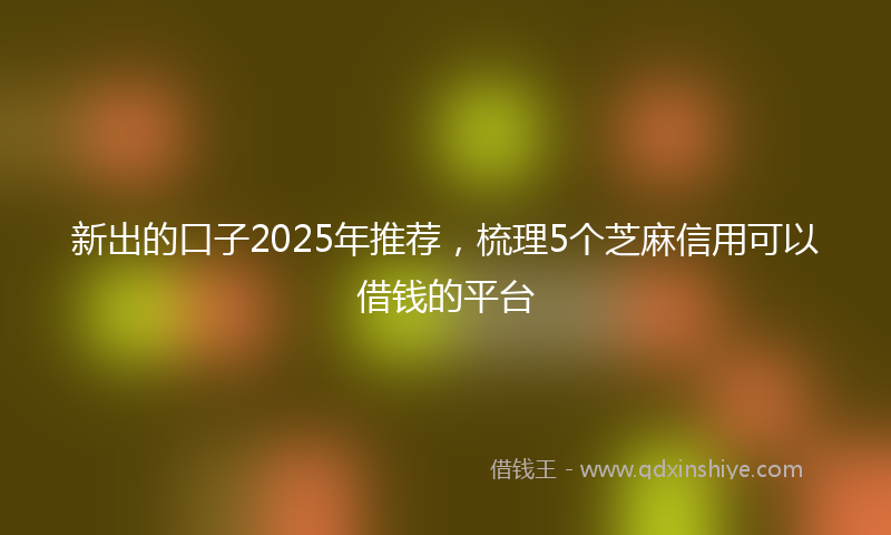 新出的口子2025年推荐，梳理5个芝麻信用可以借钱的平台