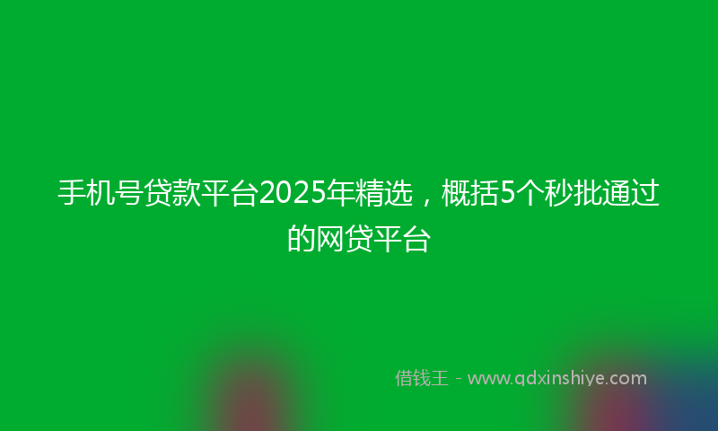 手机号贷款平台2025年精选，概括5个秒批通过的网贷平台