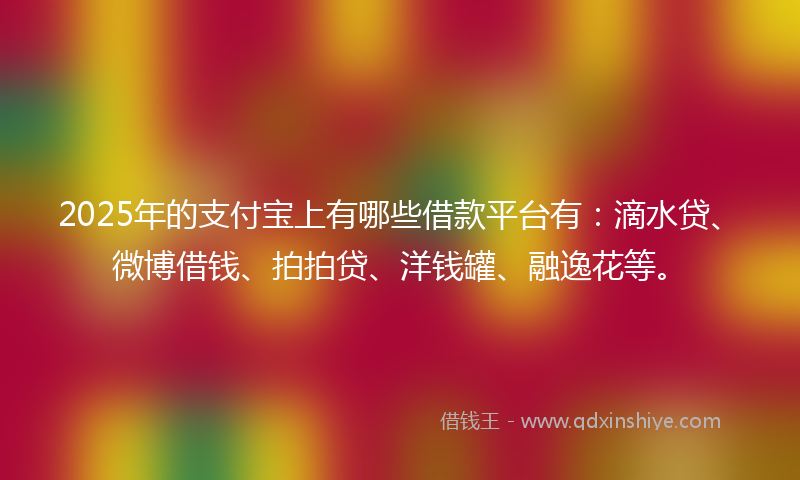 2025年的支付宝上有哪些借款平台有：滴水贷、微博借钱、拍拍贷、洋钱罐、融逸花等。