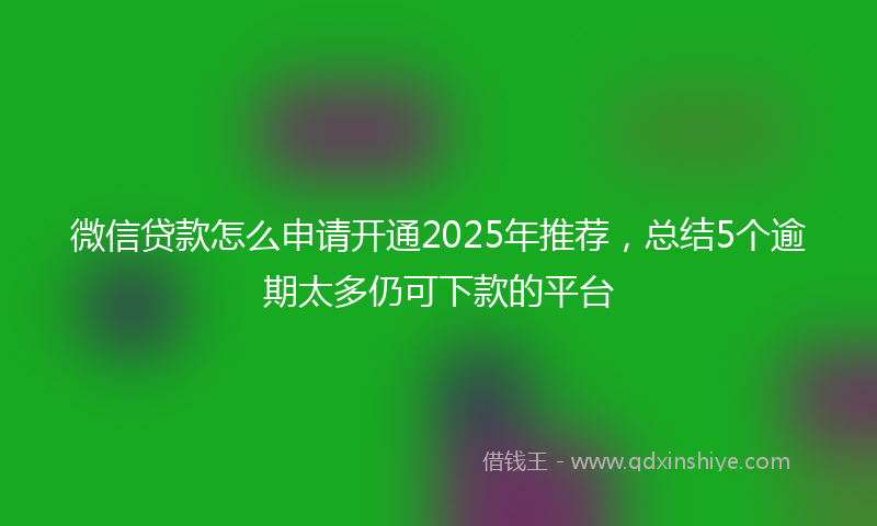 微信贷款怎么申请开通2025年推荐，总结5个逾期太多仍可下款的平台