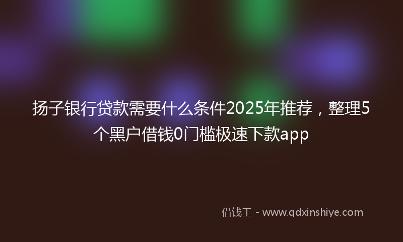 扬子银行贷款需要什么条件2025年推荐，整理5个黑户借钱0门槛极速下款app
