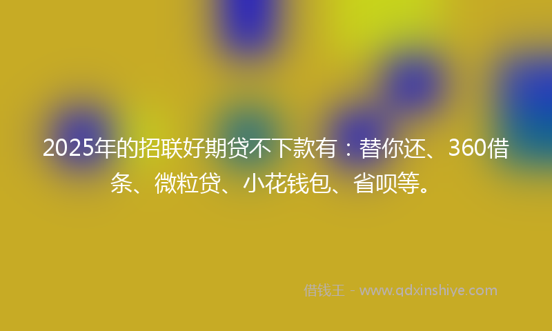 2025年的招联好期贷不下款有：替你还、360借条、微粒贷、小花钱包、省呗等。