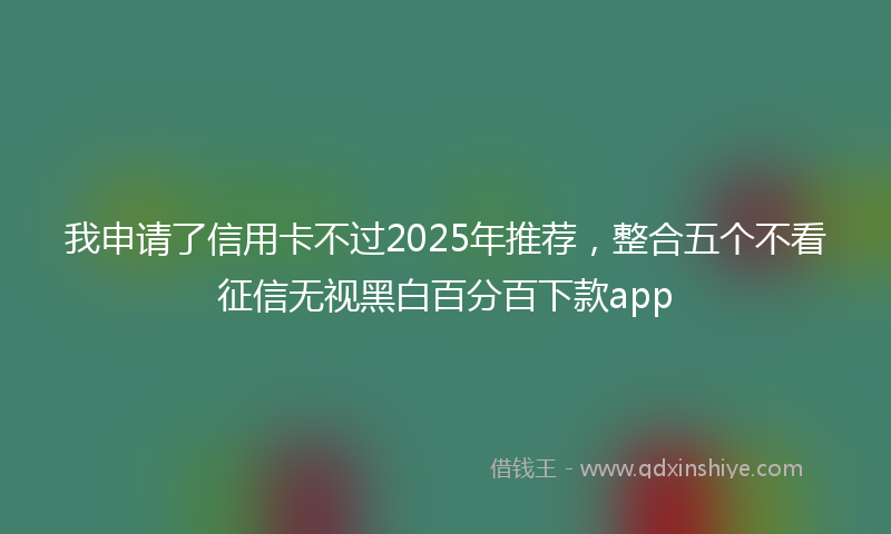 我申请了信用卡不过2025年推荐，整合五个不看征信无视黑白百分百下款app