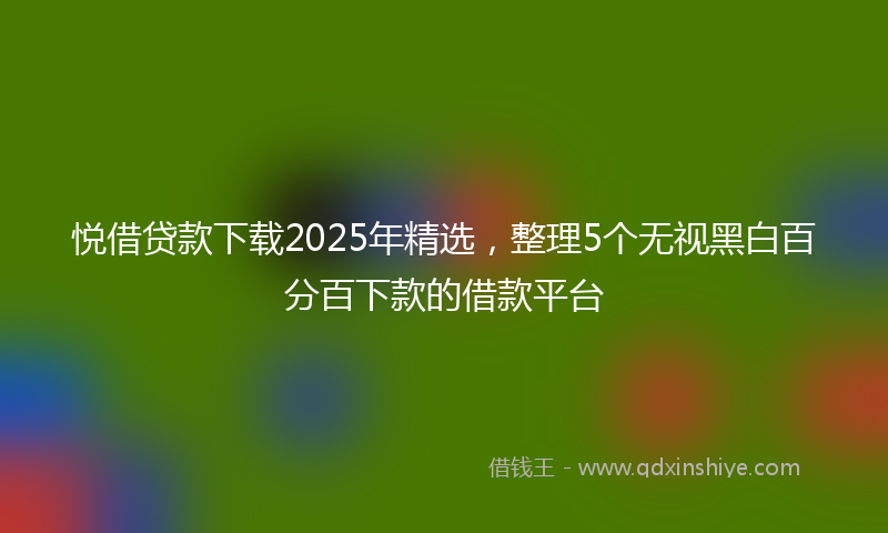 悦借贷款下载2025年精选，整理5个无视黑白百分百下款的借款平台