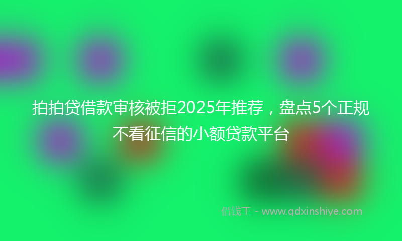 拍拍贷借款审核被拒2025年推荐，盘点5个正规不看征信的小额贷款平台
