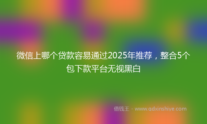 微信上哪个贷款容易通过2025年推荐，整合5个包下款平台无视黑白