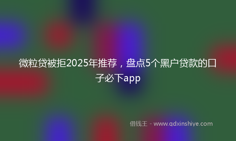 微粒贷被拒2025年推荐，盘点5个黑户贷款的口子必下app